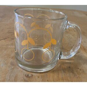 Tiny Deer Studio Glass Mug With Orange Print Heavy Glass Mug